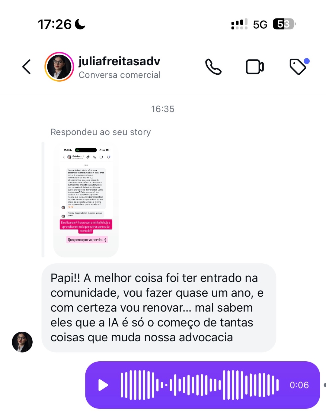 Depoimento advogada Julia Freitas